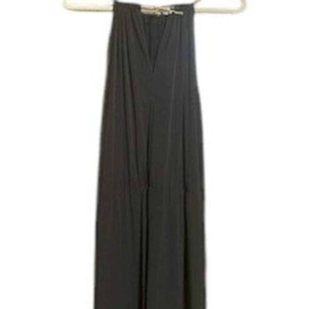 Tiana B Maxi Dress Gold Chain Halter Sleeveless Party Cocktail Dress L